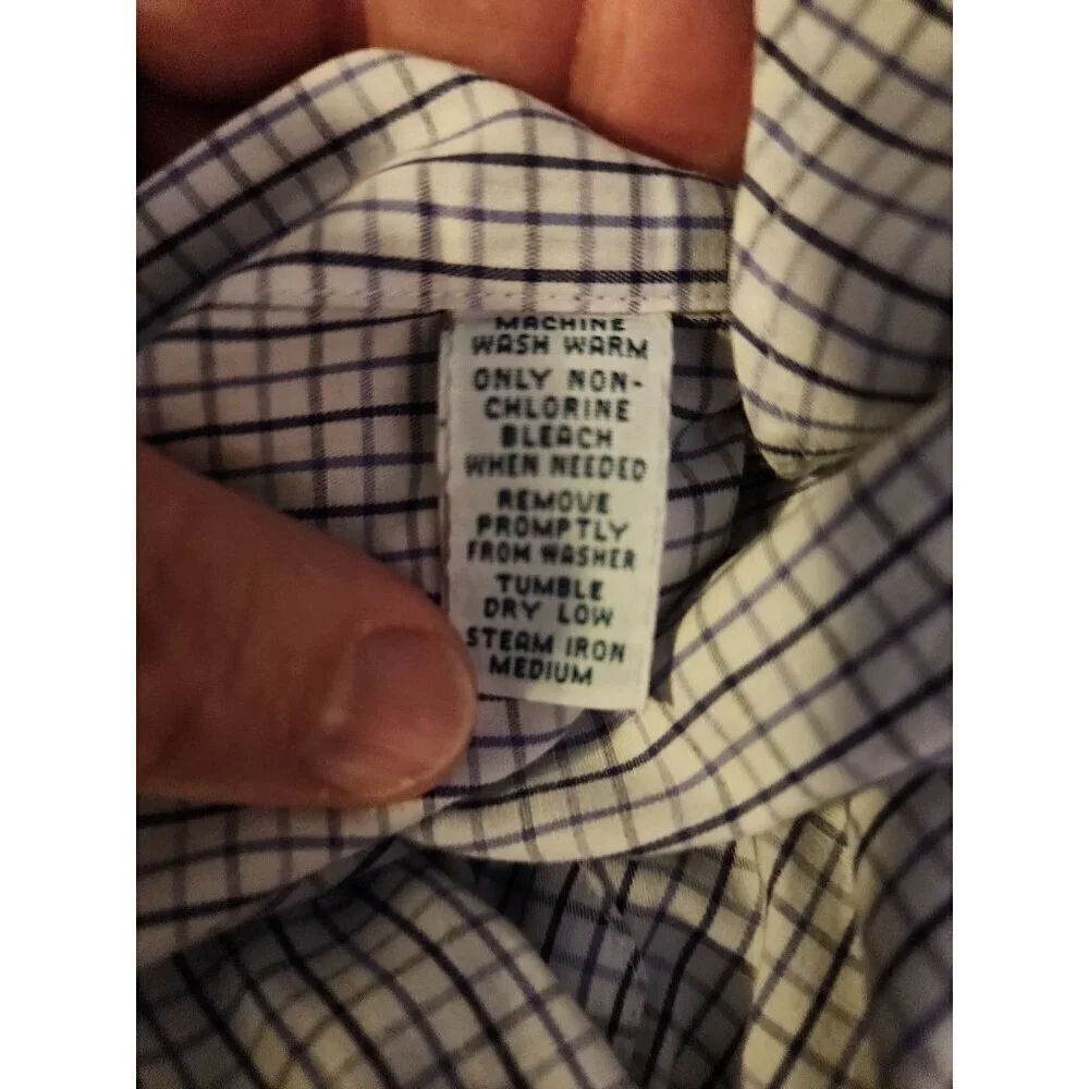 Polo Ralph Lauren Men’s 16.5 32/33 Light Blue Gray White Check Long Sleeve Shirt